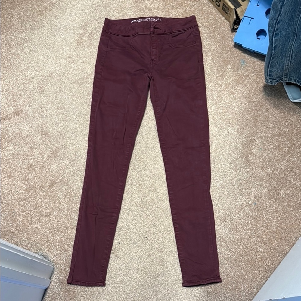 American Eagle Burgundy extreme leggings size 4